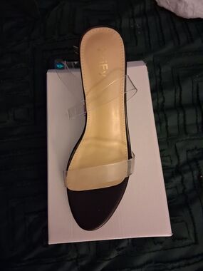 Clear Strap Black Women’s Slide Sandal